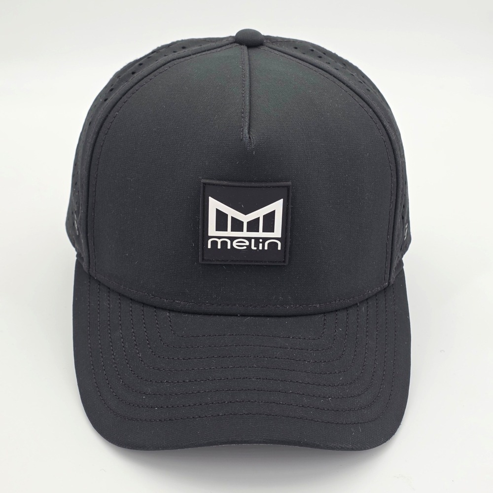 Melin Hat Cap Mens Black Odyssey Hydro Snapback Perforated Athletic Outdoor